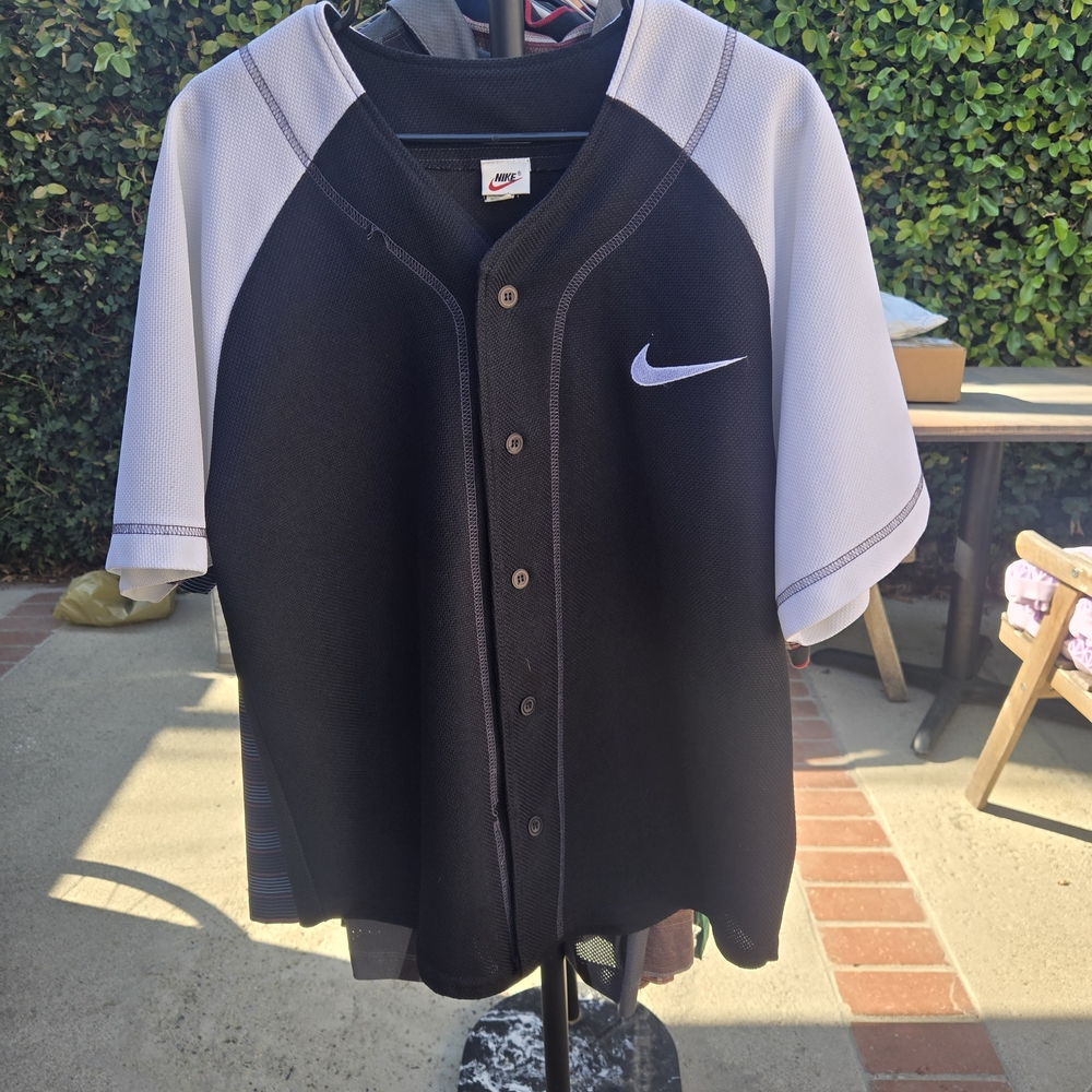 Nike Black and White Button-Up Jersey